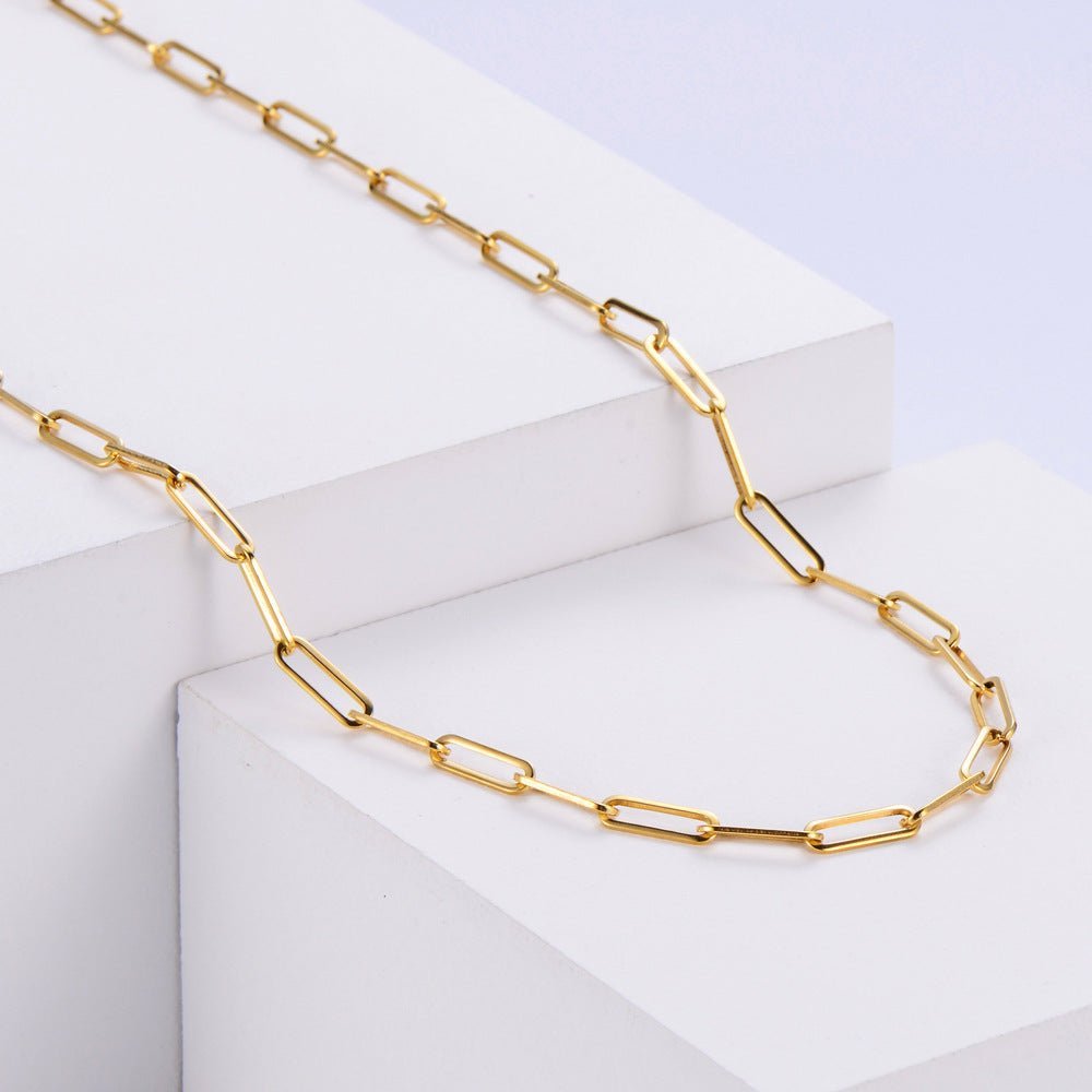 18K Gold Plated Paperclip Chain - Ornaments Co - 18K Gold Plated