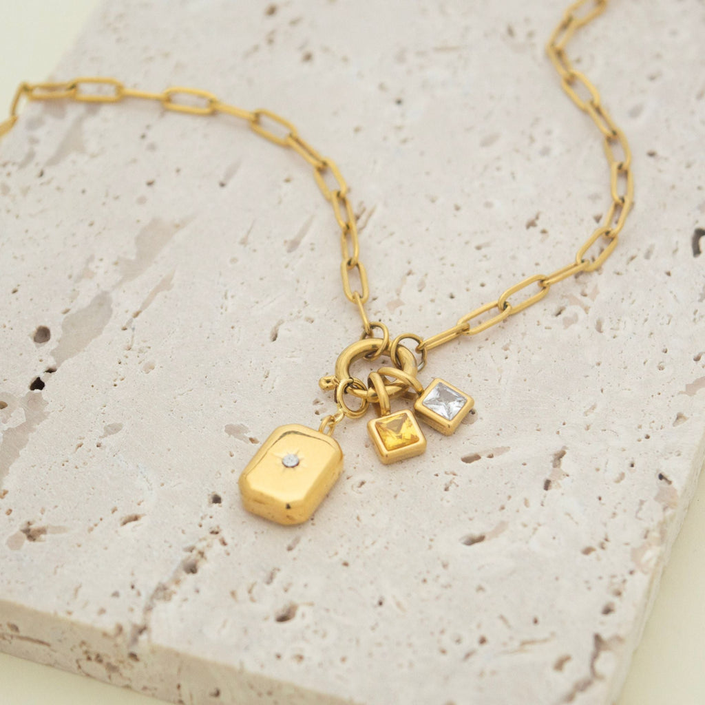 Initalia - Build Your Own Charm Necklace With Birthstone & Initial - Ornaments Co - 