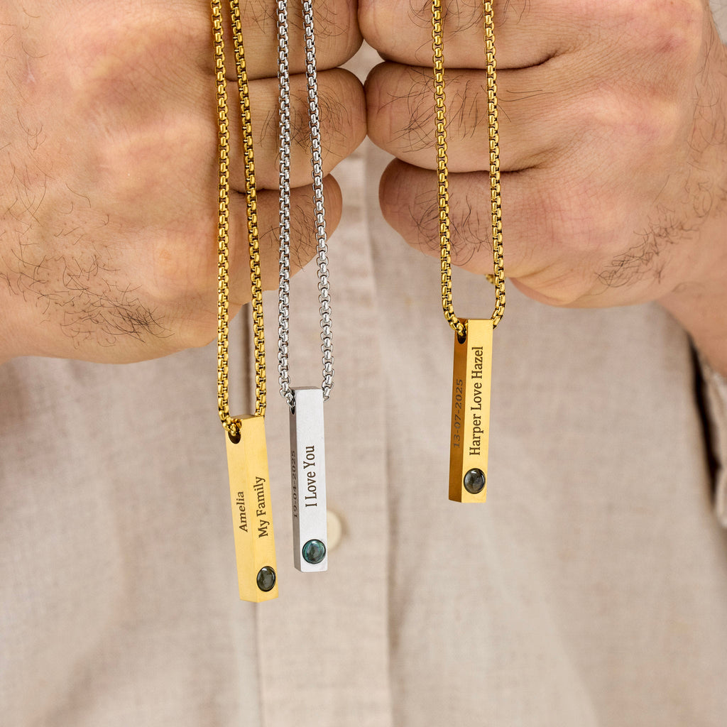 Iron Bar Projection Necklace - Ornaments Co - 18K Gold Plated