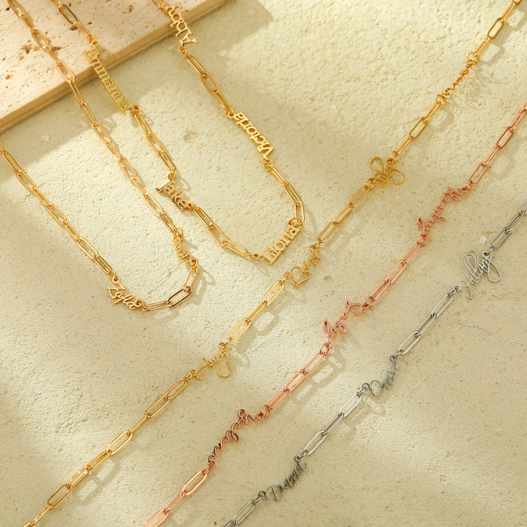 Kinship Family Name Necklace - Ornaments Co - 18K Gold Plated